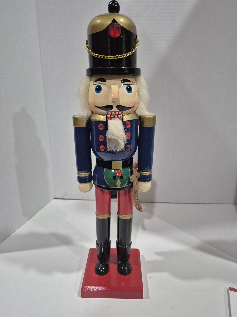 Vtg. 90's Wooden Soldier Nutcracker 25" Tall